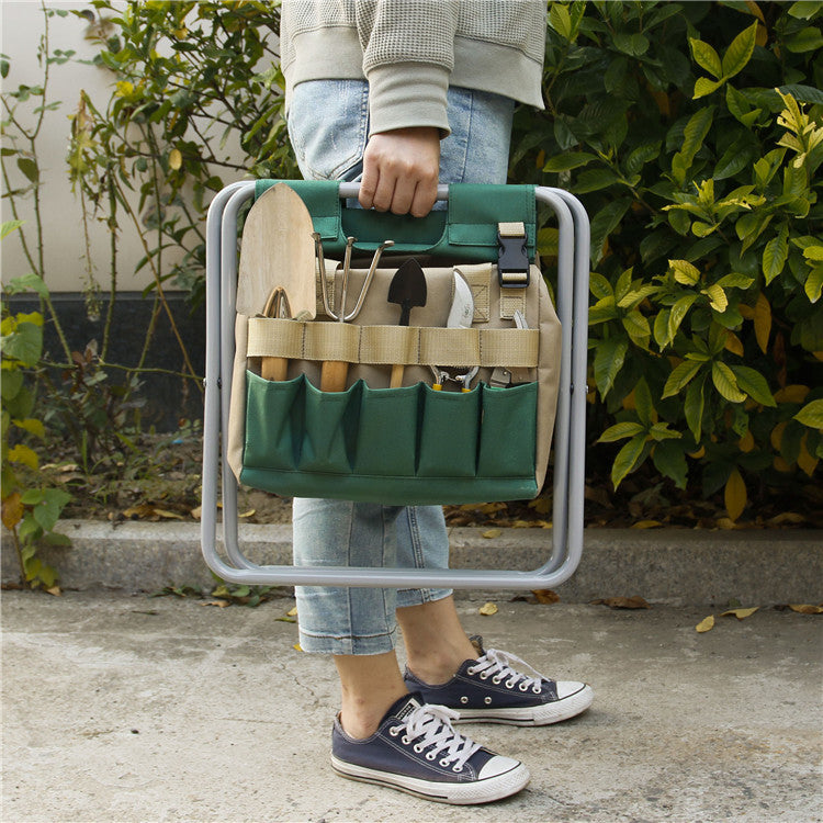 Gardening Stool With Tote Bag